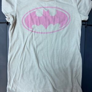 DC Kids Short Sleeve Tee - Cream with Pink Logo